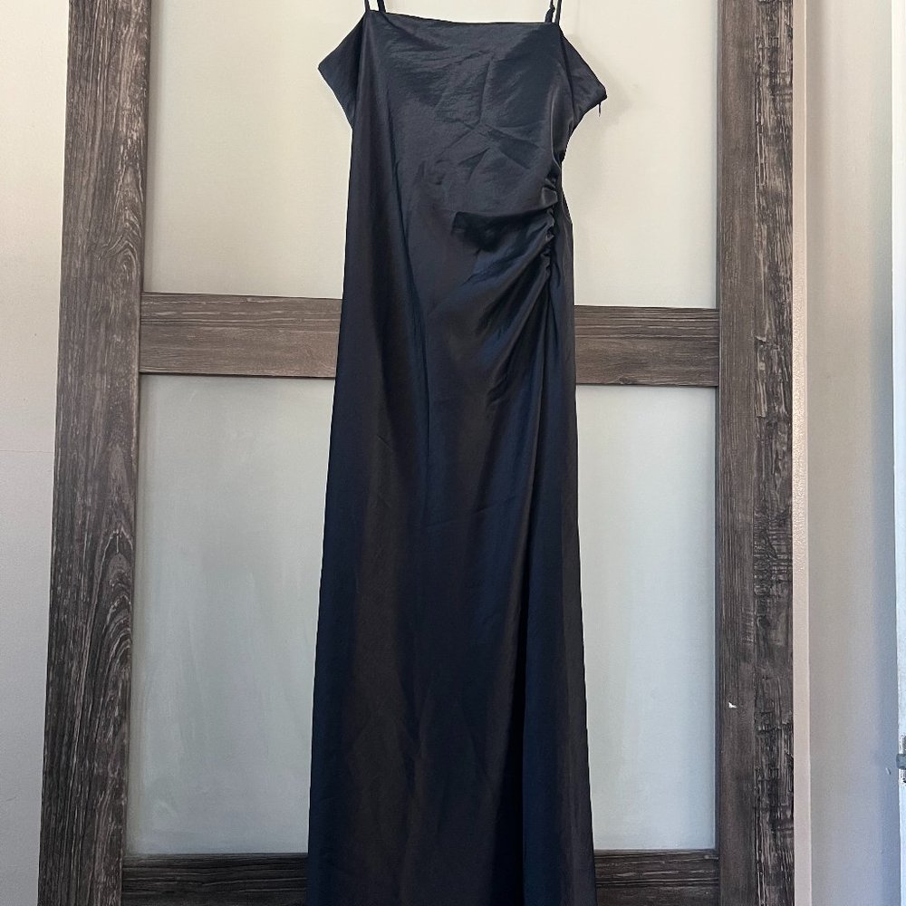 House of Harlow 1960 Midi Satin Dress Midnight Blue Size L